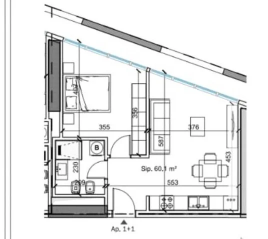 Tirane, shitet apartament 1+1+Ballkon Kati 17, 78 m² 140.000 € (Porcelan,Rruga Xhenfize Keko,Tirana Tower)
