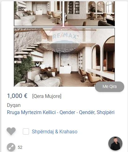 Tirane, jepet me qera dyqan Kati 0, 52 m² 1.000 € (TEK TOPTANI NE QENDER)