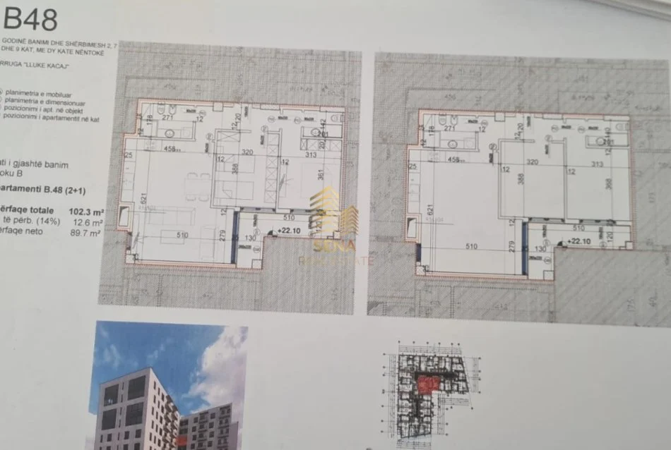 Tirane, shitet apartament 2+1+Ballkon Kati 3, 102 m² 154.000 € (Rruga e Dibres, pas spitalit Amerikan 2)