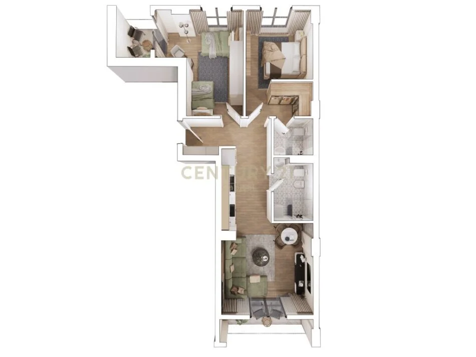 Tirane, shitet apartament 2+1 Kati 2, 89 m² 171.500 € (Bulevardi i Ri Tirana, Albania)