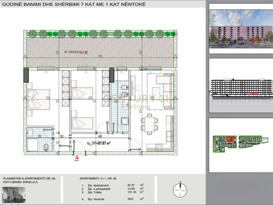 Tirane, shitet 2+1 , 99.273 € (Paskuqan Tirana, Albania)