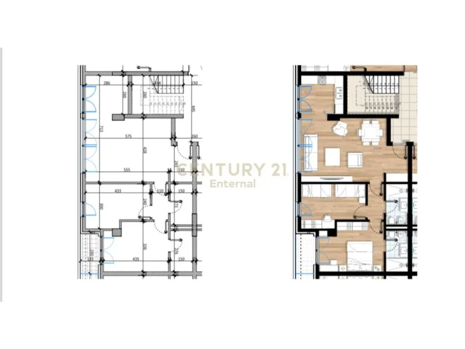 Tirane, shes apartament 2+1+Ballkon Kati 5, 99 m² 156.000 € (Don Bosko)