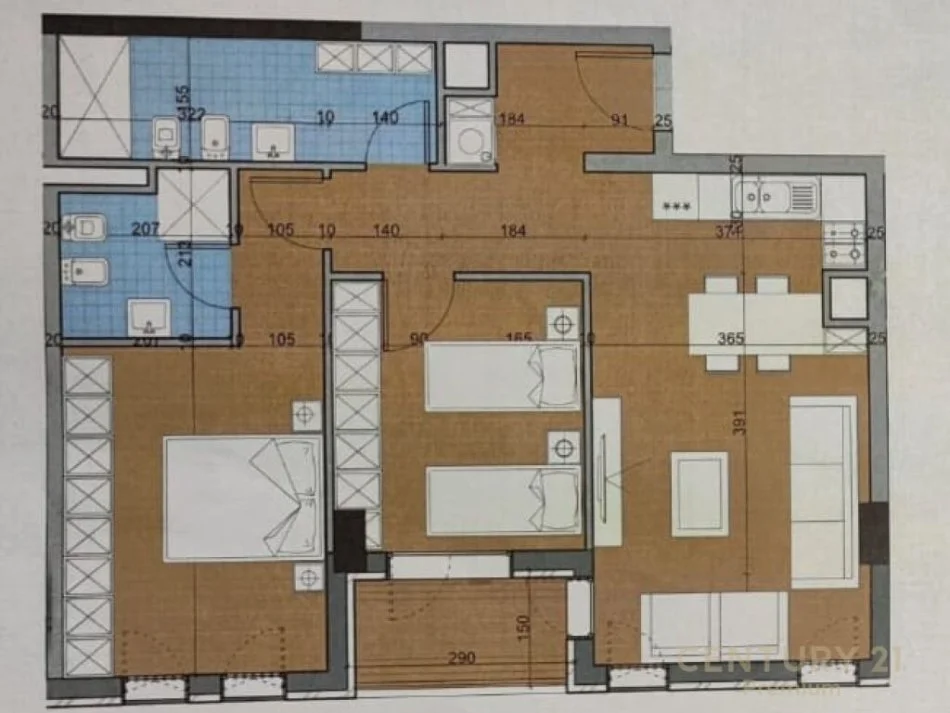 Tirane, shes apartament 2+1 Kati 6, 96 m² 105.930 € (Univers city)
