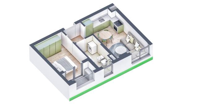 Tirane, shitet apartament 1+1+BLK Kati 2, 51 m² 51.000 Euro (Rr. Pasho Hysa)
