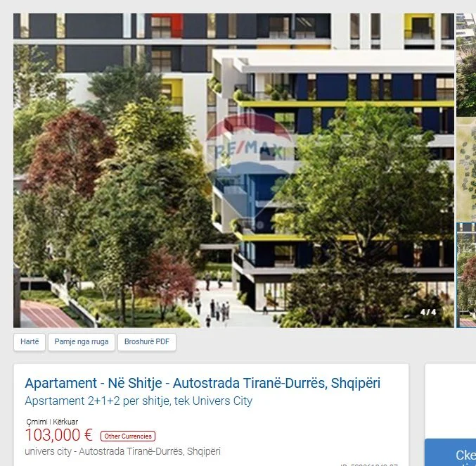 Tirane, shitet apartament 2+1 Kati 2, 95 m² 103.000 € (TE QTU UNIVERS CITY)