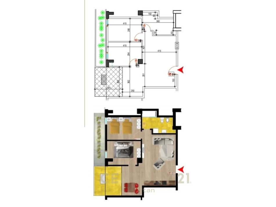 shitet apartament 2+1 , 91 m² 118.100 € (Golem)