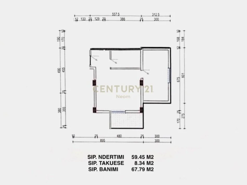 Tirane, shitet apartament 1+1+Ballkon Kati 2, 68 m² 125.000 € (Neom109277)