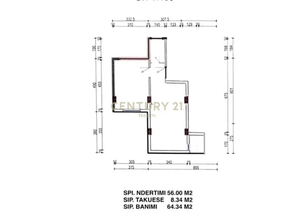 Tirane, shitet apartament 1+1 Kati 2, 64 m² 120.000 € (Neom109279)
