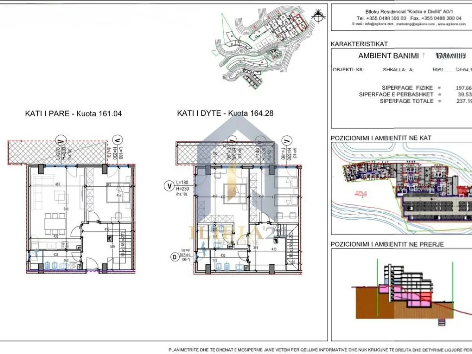 Tirane, shitet apartament duplex Dublex Kati 6, 237 m² 368.925 € (Duplex 3+1 per shitje tek Residenca "Kodra e Diellit 3")