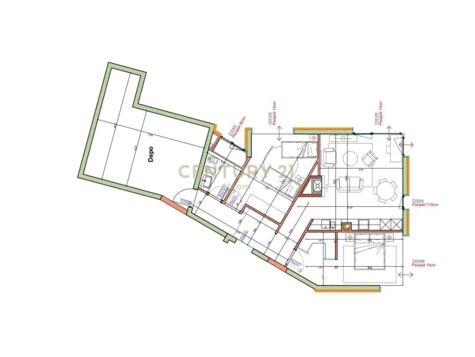 Tirane, jepet me qera apartament 2+1+Aneks+Ballkon Kati 0, 130 m² (Green Valley 1, Neom110220)