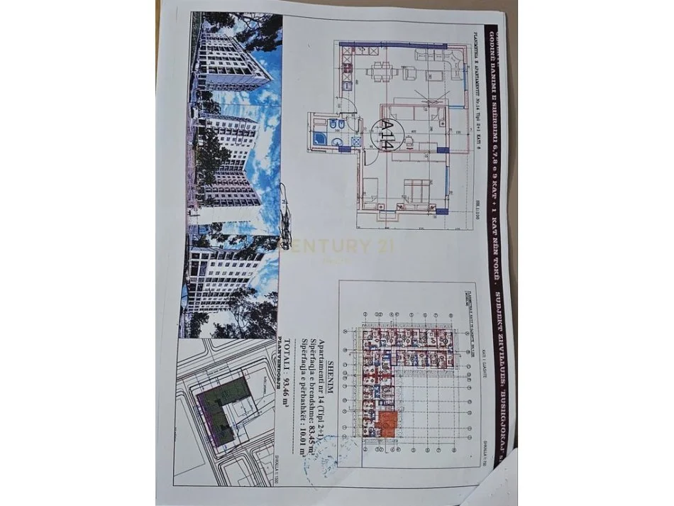 Tirane, shitet apartament 2+1+Aneks+Ballkon Kati 6, 93 m² 89.000 € (Neom110250)