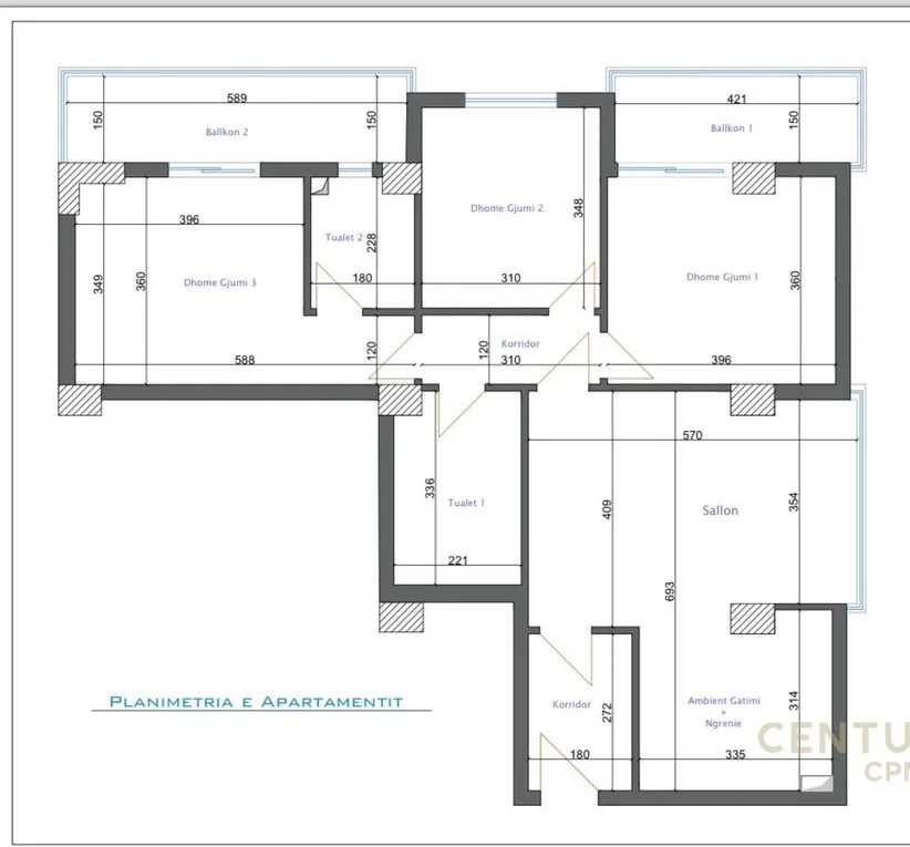 Tirane, shes apartament 3+1+2 , 145 m² 320.000 € (KOMUNA E PARISIT)