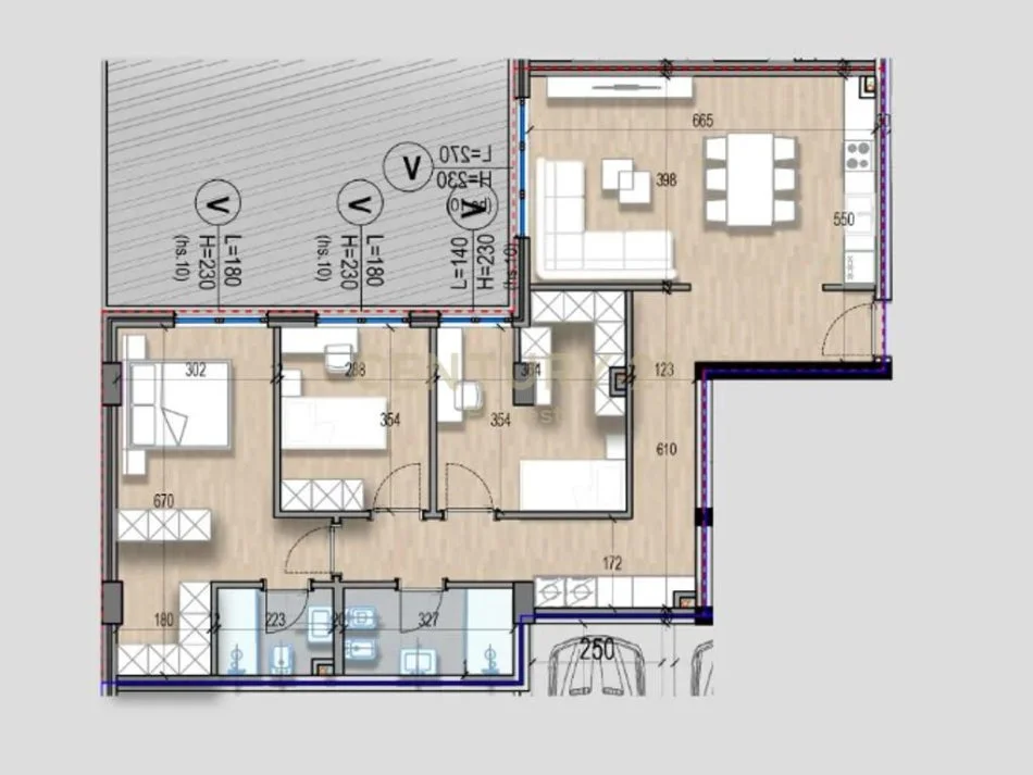 Tirane, shes apartament 3+1+2 , 180 m² 240.000 € (KODRA E DIELLIT)