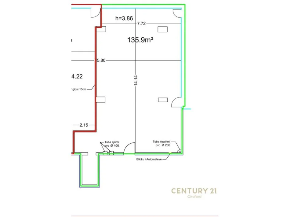 Tirane, jepet me qera ambjent biznesi Kati 0, 156 m² 2.750 € (SQUARE 21)