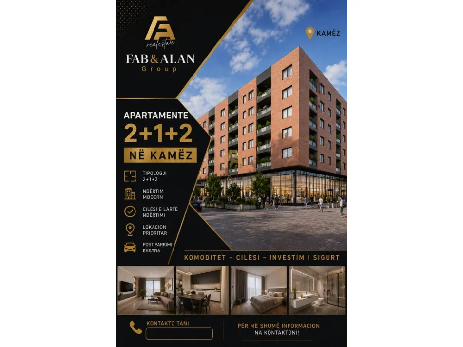 Tirane, shitet apartament 2+1 , 109 m² 97.884 € (Kamez)
