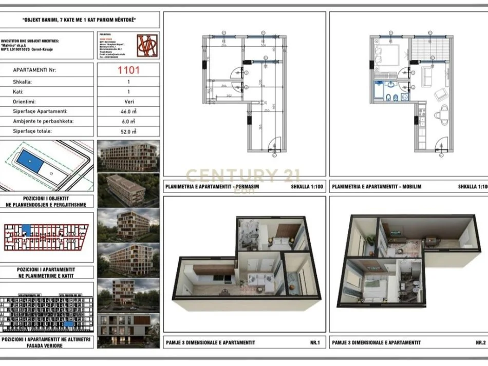Durres, shitet apartament Kati 1, 52 m² 67.600 € 