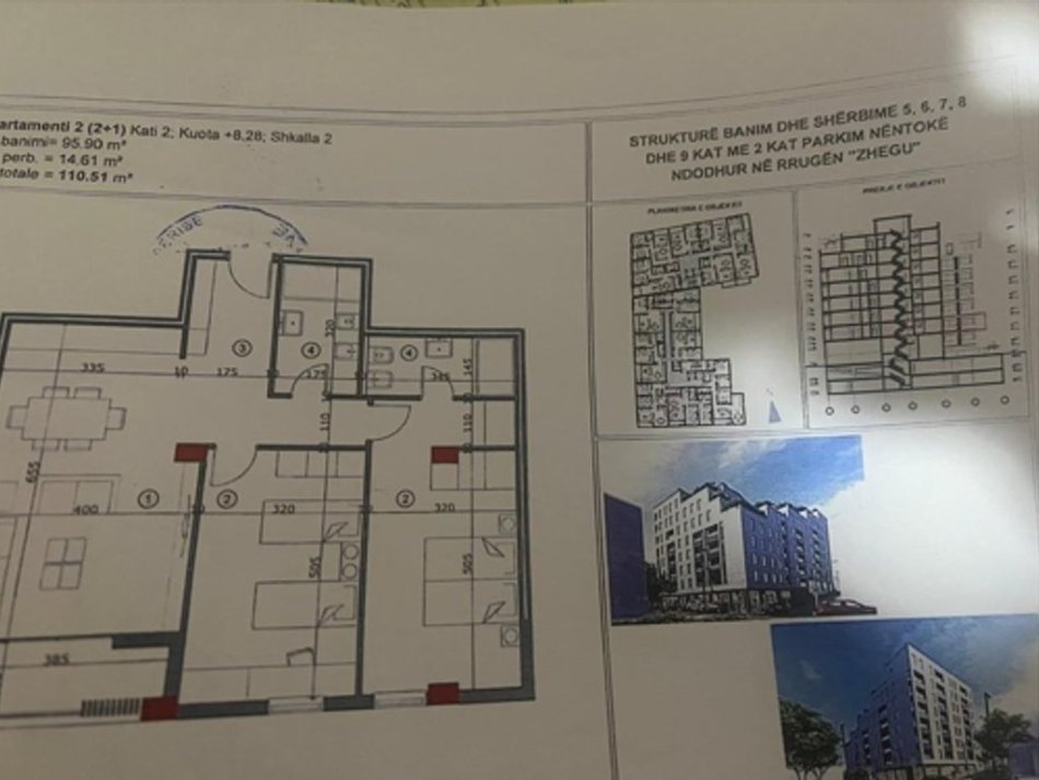 Tirane, shitet apartament 2+1+Ballkon Kati 2, 111 m² 150.000 € (Ali Demi)