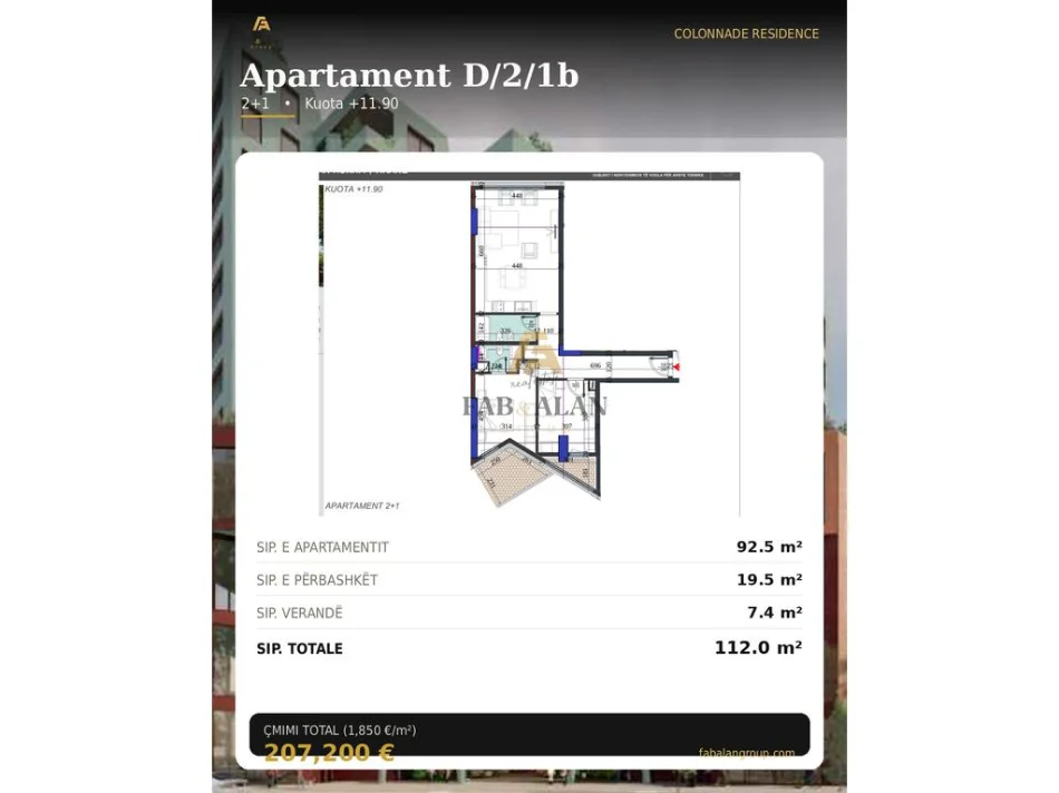 Tirane, shitet apartament , 112 m² 207.200 € (rruga Dritan Hoxha)