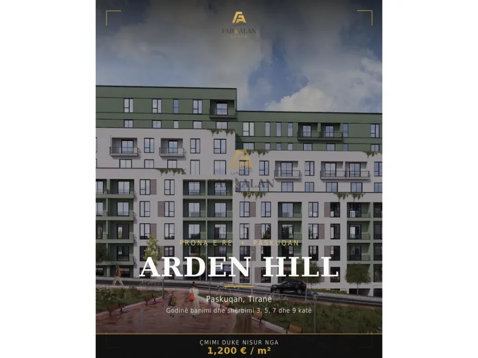 shitet apartament Kati 5, 104 m² 125.856 € (Arden Hill në zonën e Paskuqanit,)