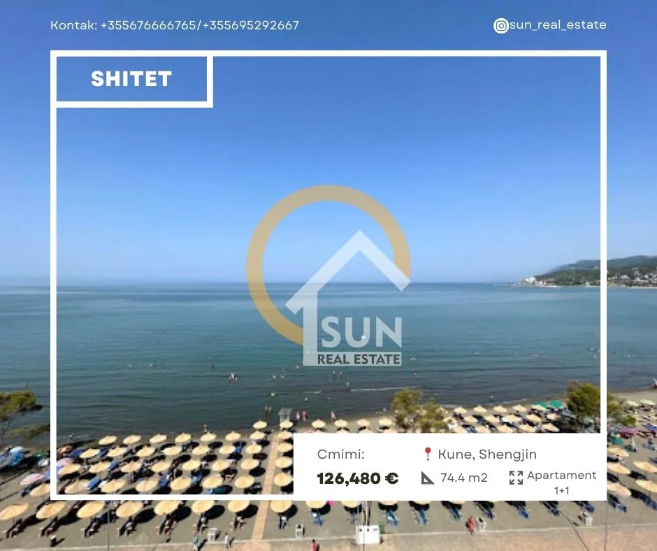 Shkoder, shitet apartament 1+1+Ballkon Kati 7, 74 m² 126.480 € (KUNE, SHENGJIN)