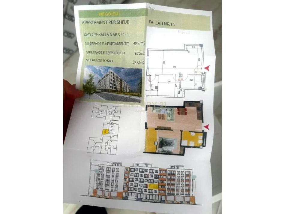 Durres, shitet apartament 1+1+Ballkon Kati 3, 60 m² 65.000 € (Golem shkembi i kavajes)