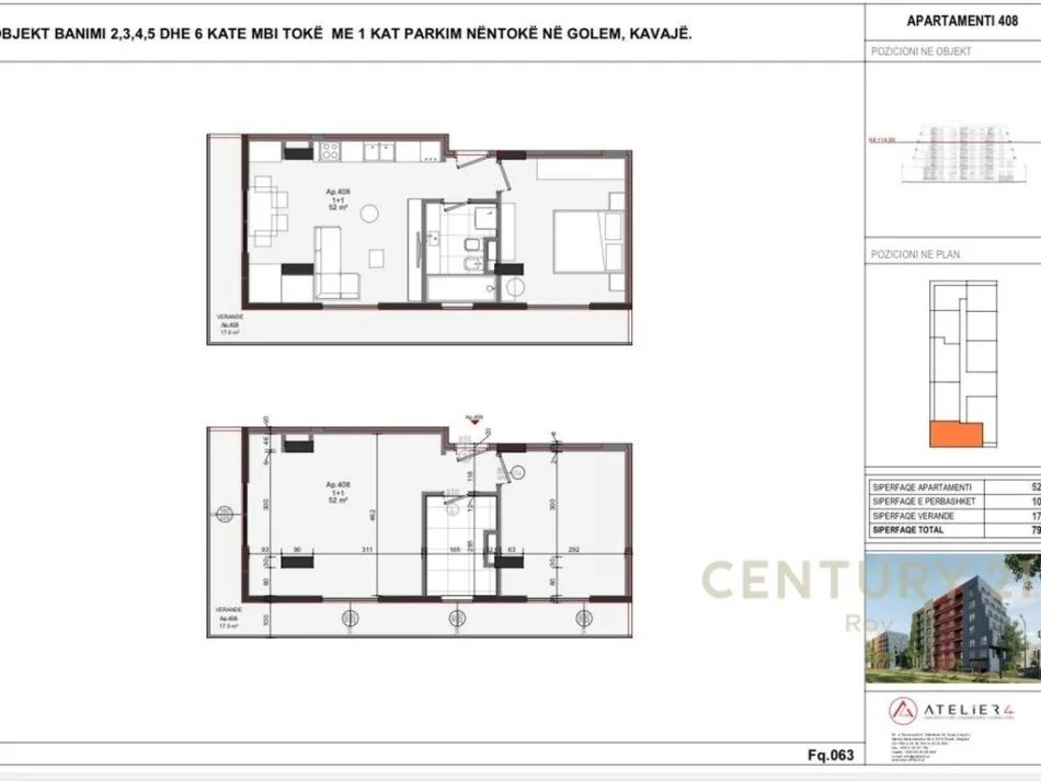 Durres, shitet apartament 1+1 Kati 4, 79 m² 91.936 € (PAMJE DETI NE ZONEN E GOLEMIT)