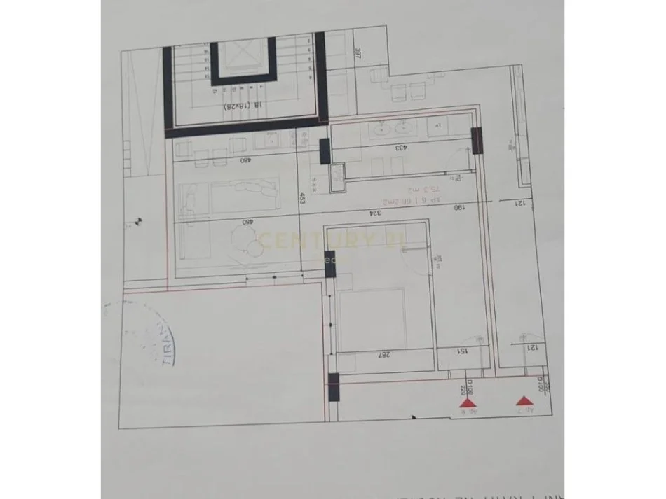 Tirane, shes apartament 1+1 , 75 m² 120.480 € (Rruga e Elbasanit)