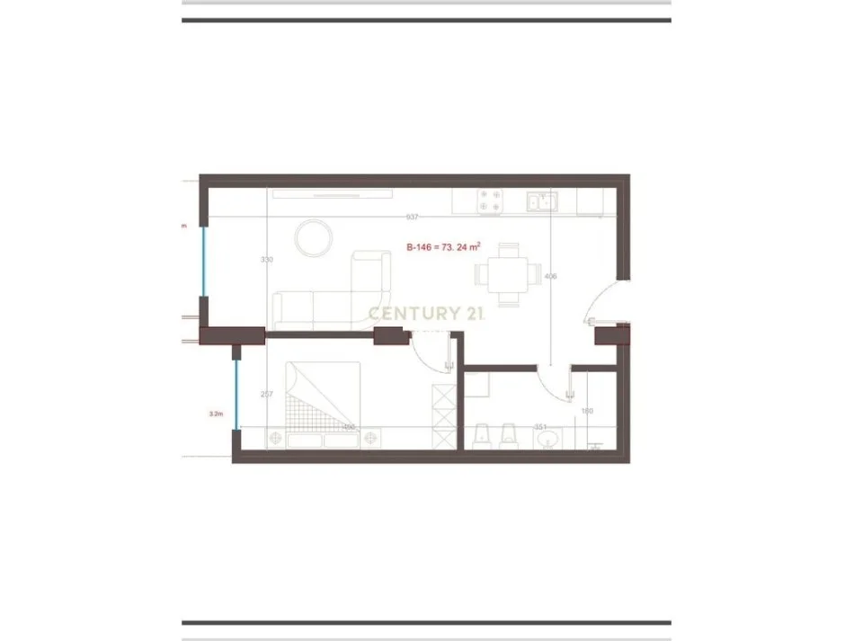 Durres, shitet apartament 1+1 Kati 4, 73 m² 76.900 € (Golem)