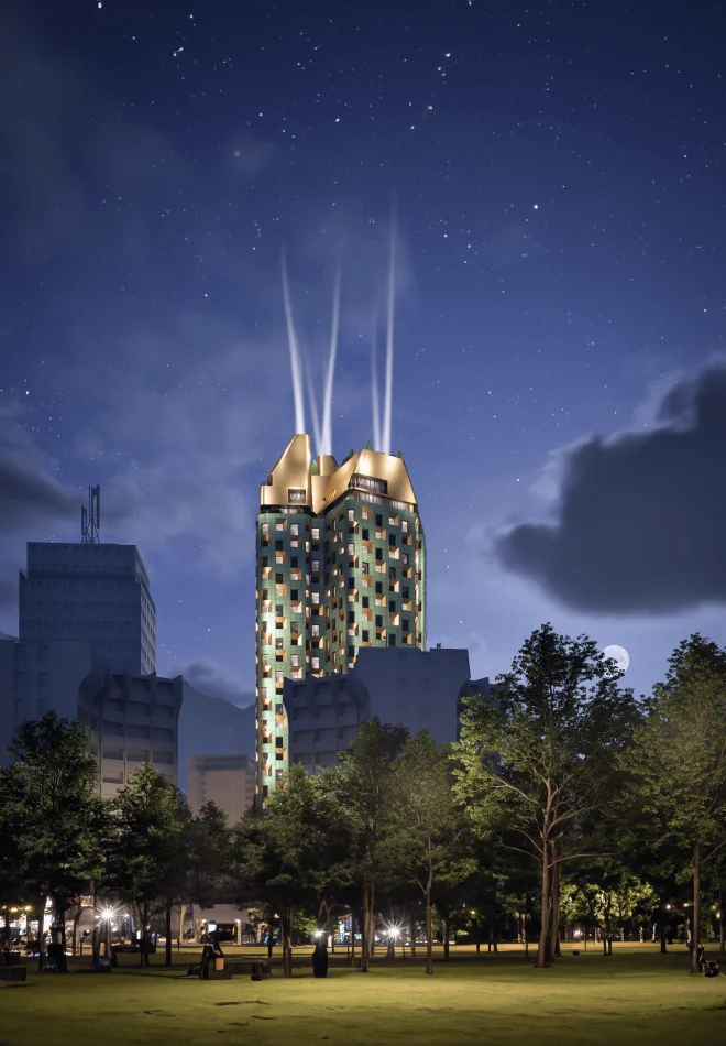 Tirane, shitet apartament 1+1 Kati 16, 67 m² (Tek 9-katshet, Qender)