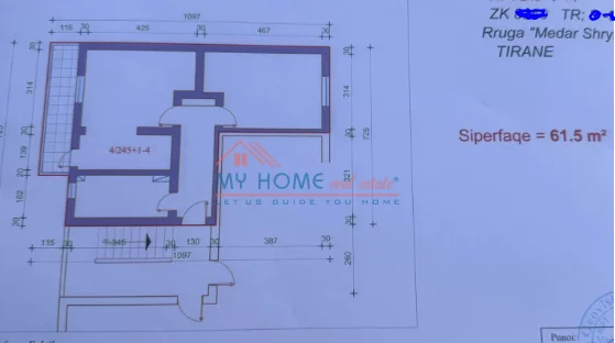 Tirane, shitet apartament 1+1+Ballkon Kati 2, 62 m² 155.000 € (Rruga Medar Shtylla)