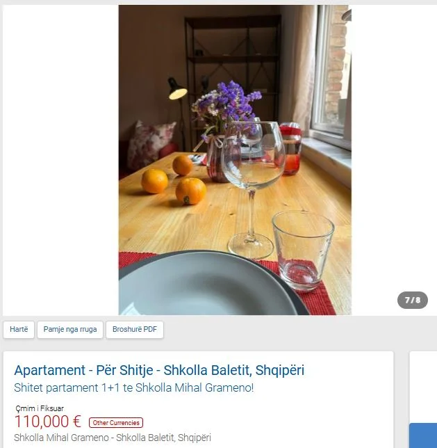 Tirane, shitet apartament 1+1 Kati 3, 51 m² 110.000 € (SHKOLLA E BALETIT)