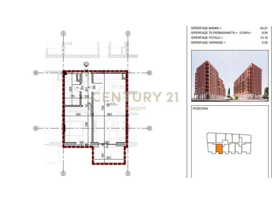 Tirane, shitet apartament 1+1+Aneks+Ballkon Kati 2, 73 m² 146.320 € (Neom115523)