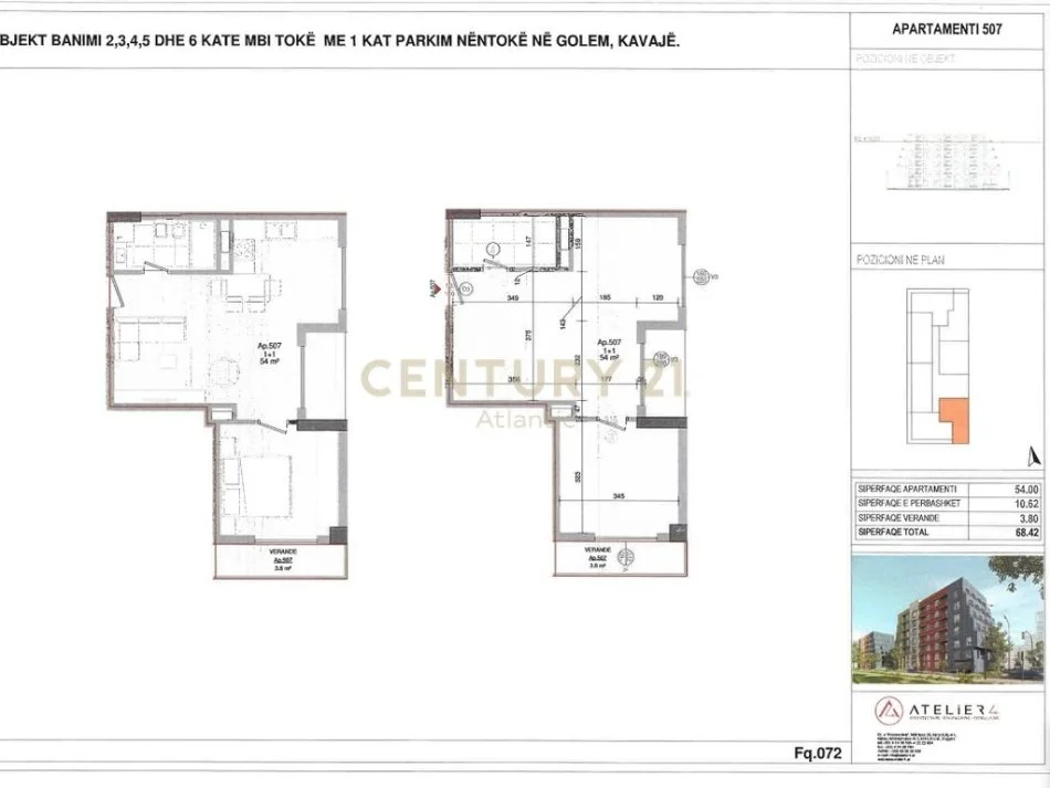 Durres, shitet apartament 1+1 Kati 6, 68 m² 82.104 € (Golem)
