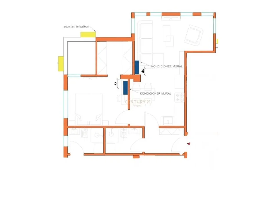 Tirane, shitet apartament 1+1 Kati 5, 70 m² 175.000 € 