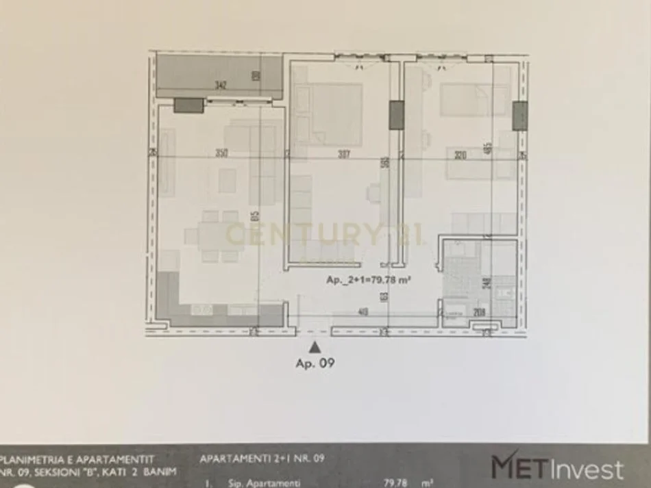 Tirane, shitet apartament 2+1+Ballkon Kati 2, 92 m² 93.000 € 