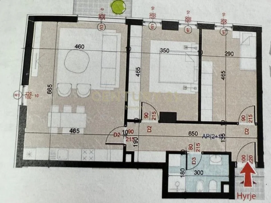 Tirane, shitet apartament 2+1+Aneks+Ballkon Kati 6, 102 m² 153.000 € (Neom116976)