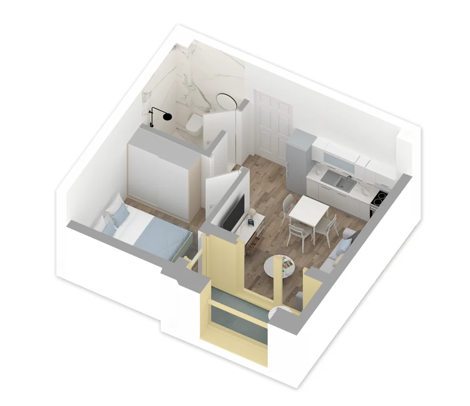 Tirane, shitet apartament 1+1 Kati 4, 41 m² 57.000 € (Rruga Pasho Hysa)