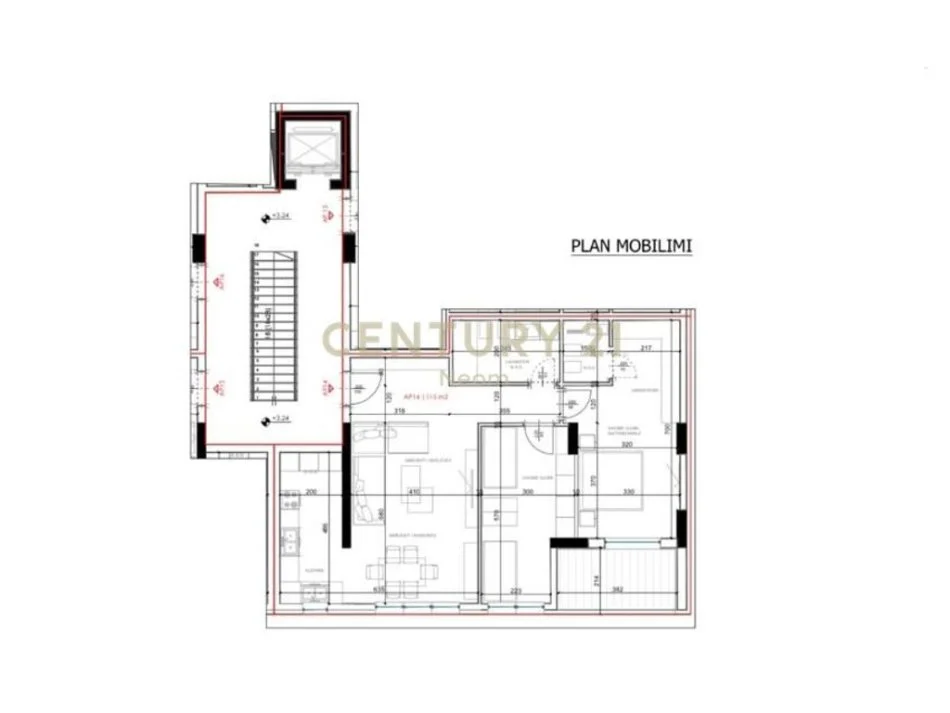Tirane, shitet apartament 2+1 Kati 3, 133 m² 212.800 € 