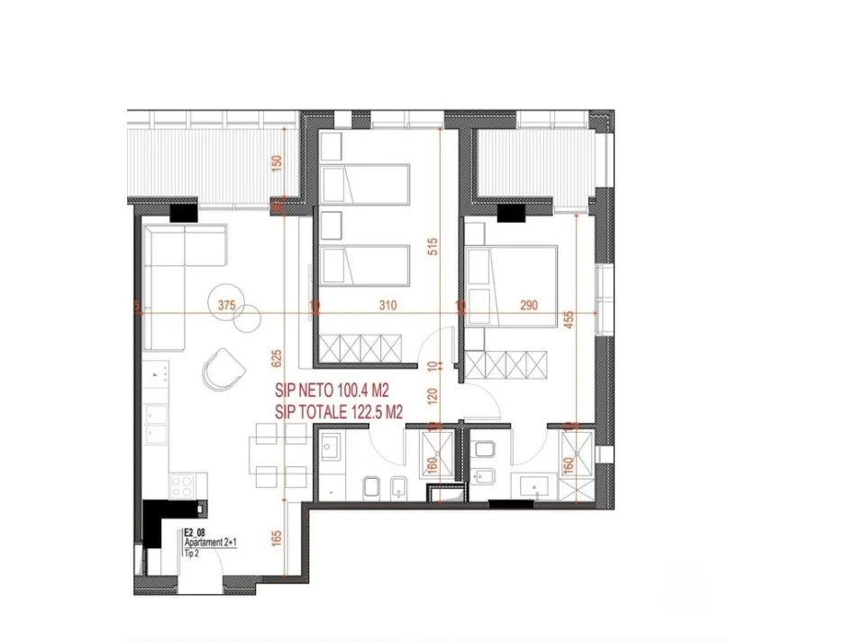 Dhermi, shitet apartament 2+1 Kati 3, 123 m² 325000 € (DHERMI)