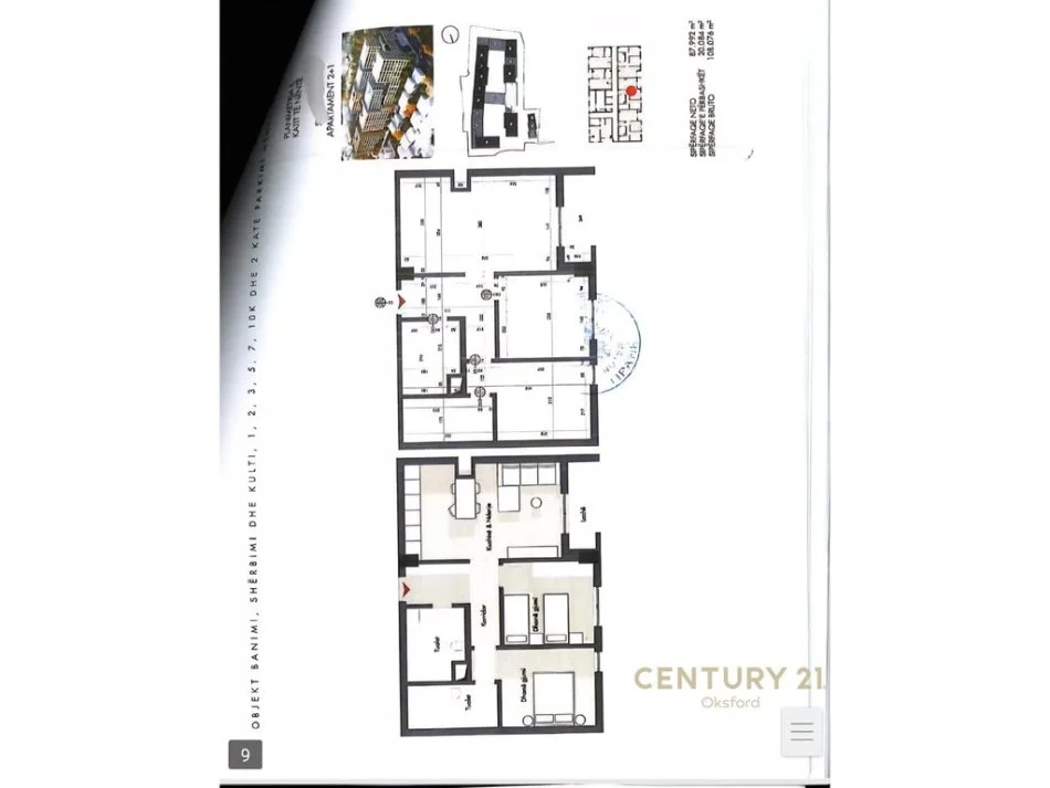 Tirane, jepet me qera apartament 2+1+Aneks+Ballkon Kati 9, 108 m² 151.000 € 