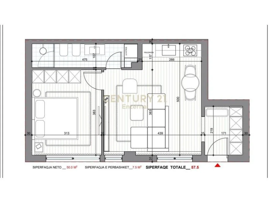 Tirane, shitet apartament duplex 1+1 , 58 m² 128.500 € 