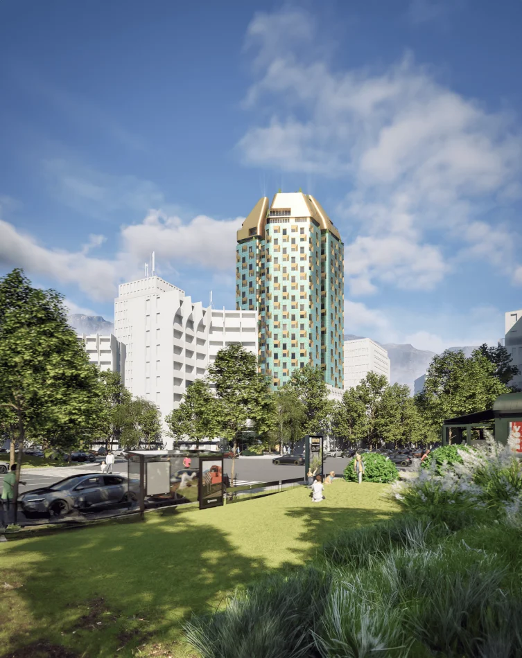 Tirane, shitet apartament 1+1 Kati 14, 71 m² (Luigj Gurakuqi, tek 9-katshet)