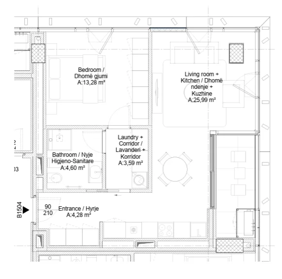 Tirane, shitet apartament 1+1 Kati 15, 80 m² 201.875 € (Bulevardi i Ri, Lion Park 3)
