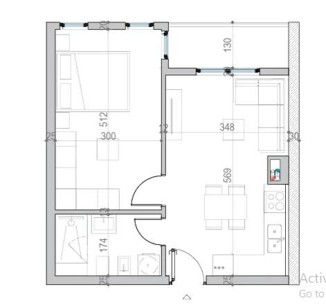 Mali Robit, shitet apartament 1+1 Kati 1, 60 m² 99.900 € (Mali i Robit)