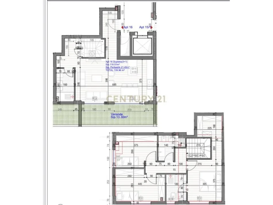 Tirane, shitet apartament duplex Dublex Kati 4, 140 m² 360.000 € (Neom126596)