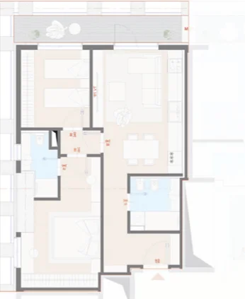 Tirane, shitet 2+1 Kati 15, 121 m² 230.470 € (Manhattan Residence)