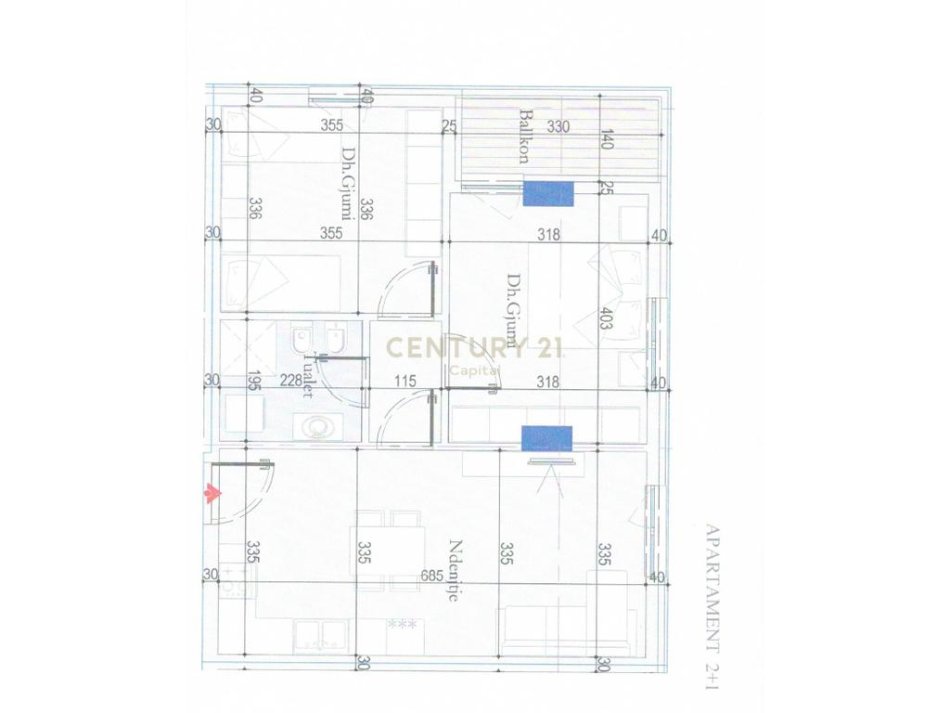 Tirane, shitet apartament 2+1 Kati 4, 82 m² 110.430 € (Ish Dogana)
