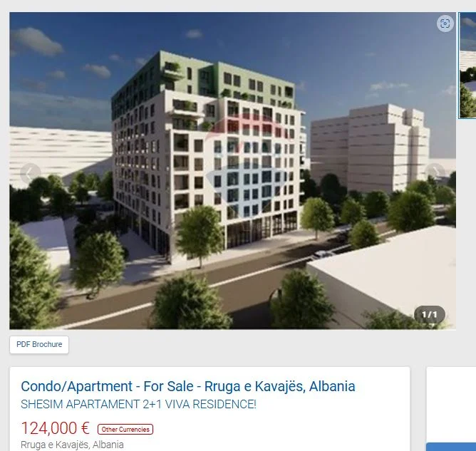 Tirane, shitet 2+1 Kati 4, 82 m² 124.000 € (RRUGA E KAVAJES)