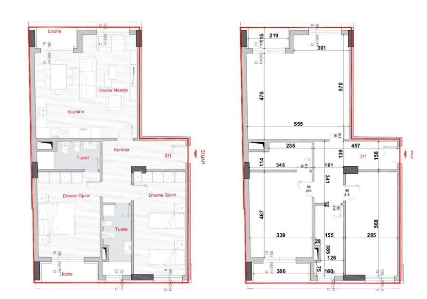 Tirane, shitet apartament 2+1+Ballkon , 124 m² 198.400 € (Bulevardi i Ri)