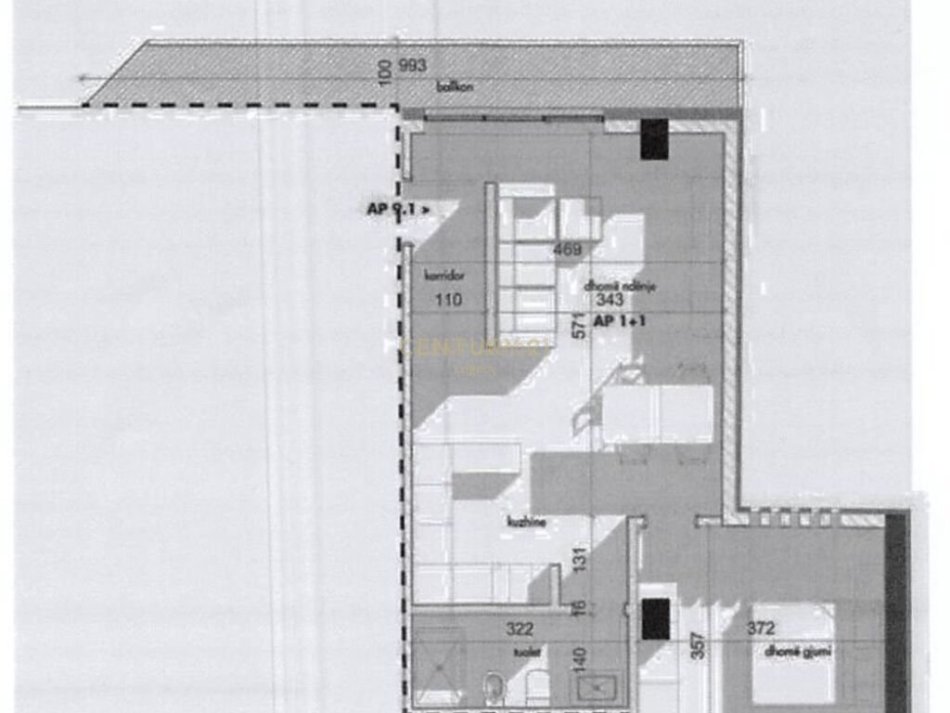 Tirane, shitet apartament 2+1 Kati 9, 79 m² 155.000 € (Rruga Bardhyl)